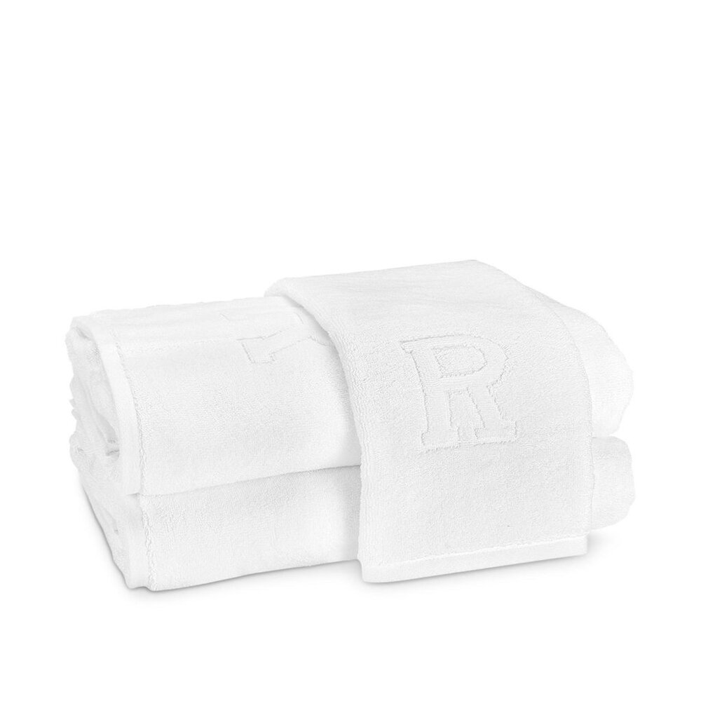 Matouk Auberge `R` Monogrammed Cotton Wash Cloth T334-R-WTOW White 12x12 - Picture 5 of 5